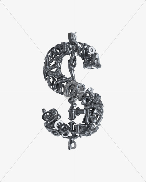 $ from Nuts and bolts on Yellow Images Creative Fonts - S34336