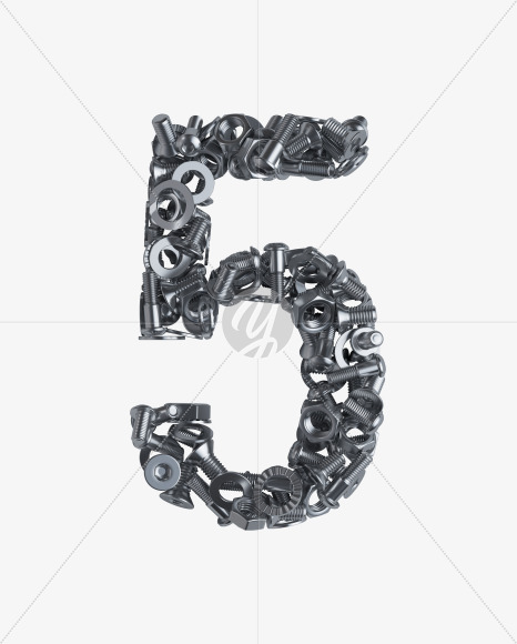 5 from Nuts and bolts on Yellow Images Creative Fonts - S34325