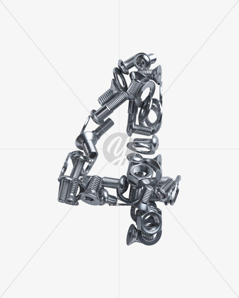 4 from Nuts and bolts v2 on Yellow Images Creative Fonts - S34370