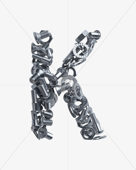 Letter K from Nuts and bolts v2 on Yellow Images Creative Fonts - S34351