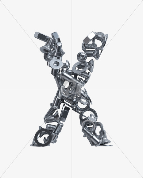 Letter X from Nuts and bolts v2 on Yellow Images Creative Fonts - S34364