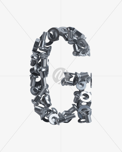 Letter G from Nuts and bolts v2 on Yellow Images Creative Fonts - S34347