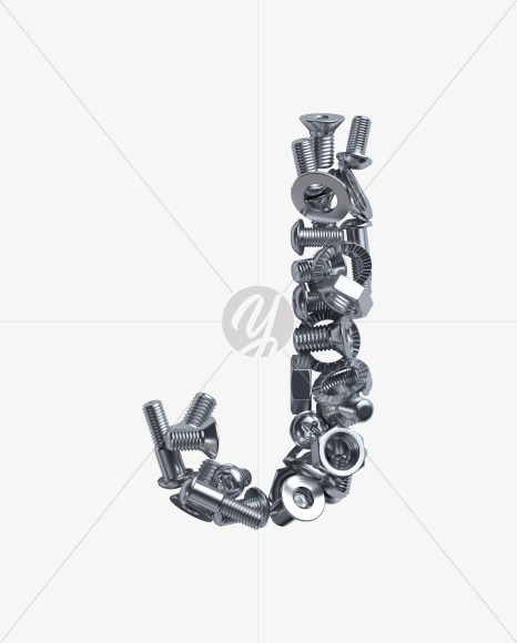 Letter J from Nuts and bolts v2 on Yellow Images Creative Fonts - S34350