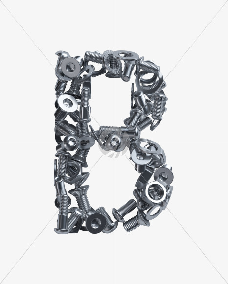 Letter B from Nuts and bolts v2 on Yellow Images Creative Fonts - S34342