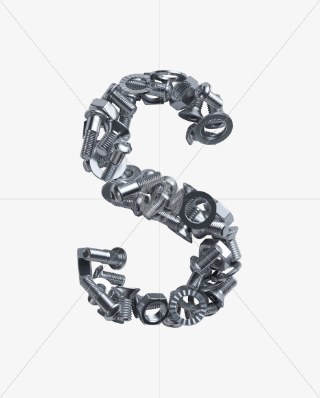 Letter S from Nuts and bolts v2 on Yellow Images Creative Fonts - S34359