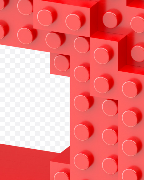 Letter P from Lego go Font on Yellow Images Creative Fonts - S34402