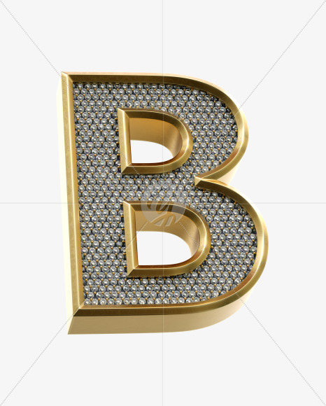 Letter B from Luxury Font on Yellow Images Creative Fonts - S34432