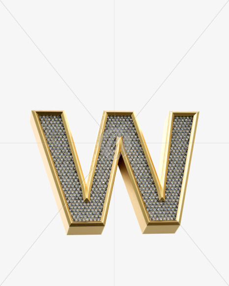 Letter W from Luxury Font on Yellow Images Creative Fonts - S34453