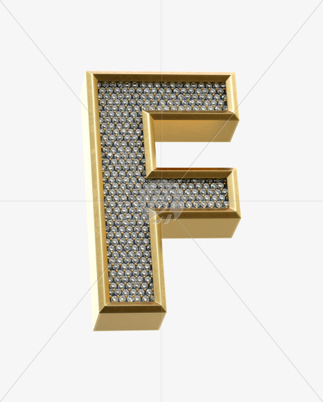 Letter F from Luxury Font on Yellow Images Creative Fonts - S34436