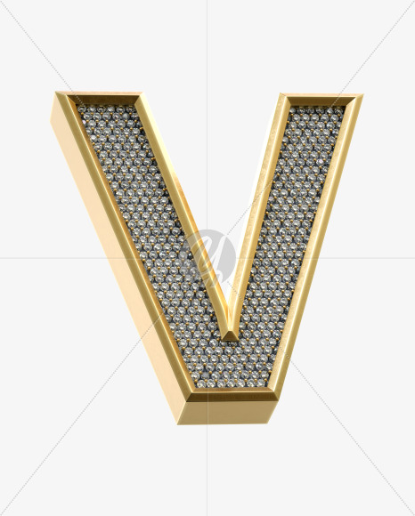 Letter V from Luxury Font on Yellow Images Creative Fonts - S34452