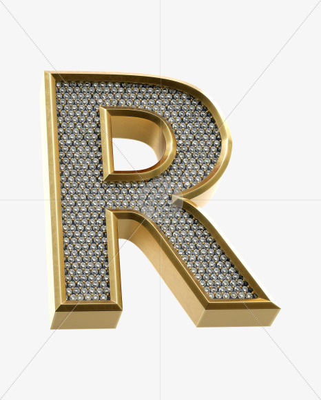 Letter R from Luxury Font on Yellow Images Creative Fonts - S34448