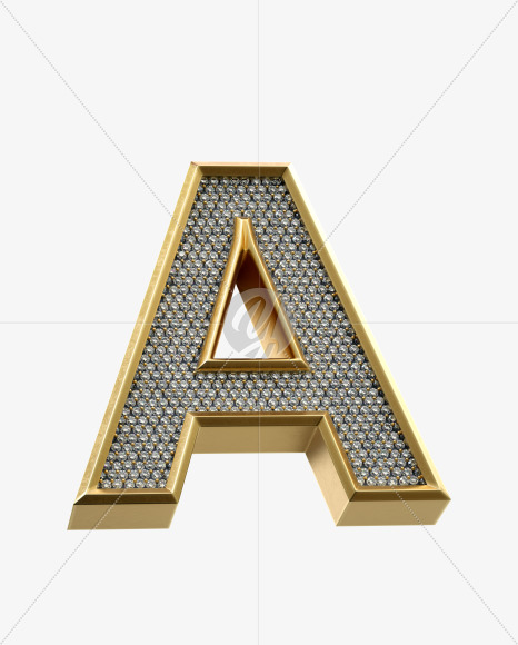 Letter A from Luxury Font on Yellow Images Creative Fonts - S34431