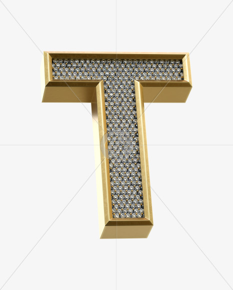 Letter T from Luxury Font on Yellow Images Creative Fonts - S34450