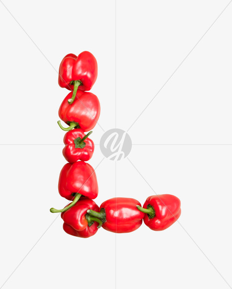 Letter L from Red Paprika Font on Yellow Images Creative Fonts - S34486