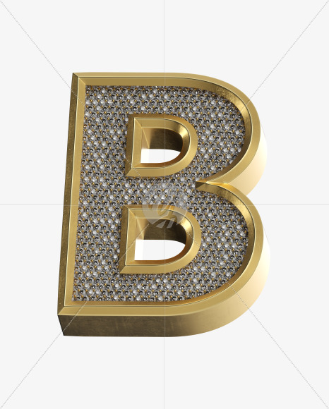 Letter B from Luxury Gold on Yellow Images Creative Fonts - S34570