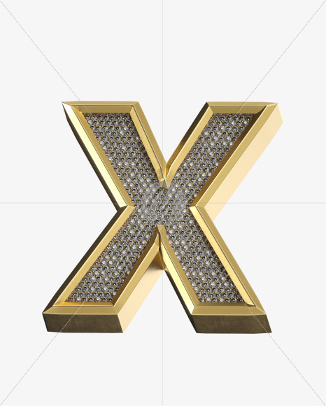 Letter X from Luxury Gold on Yellow Images Creative Fonts - S34592