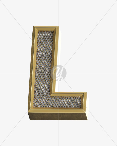 Letter L from Luxury Gold on Yellow Images Creative Fonts - S34580