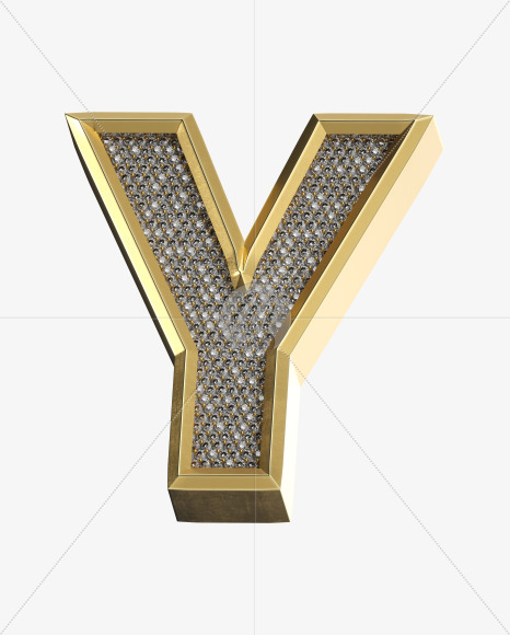 Letter Y from Luxury Gold on Yellow Images Creative Fonts - S34593