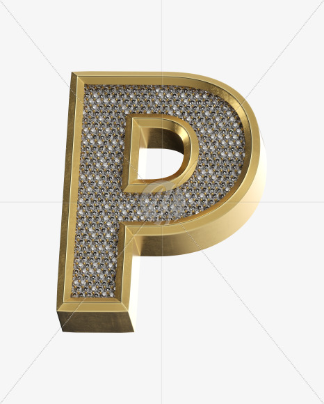 Letter P from Luxury Gold on Yellow Images Creative Fonts - S34584