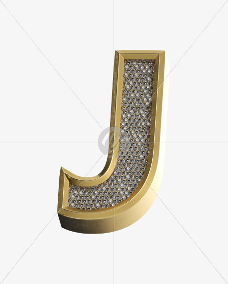 Letter J from Luxury Gold on Yellow Images Creative Fonts - S34578