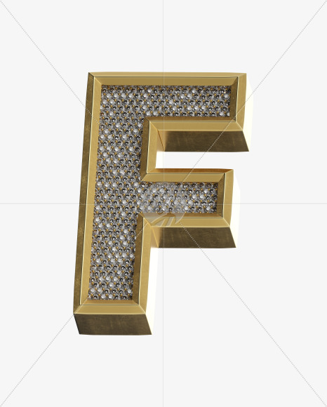 Letter F from Luxury Gold on Yellow Images Creative Fonts - S34574