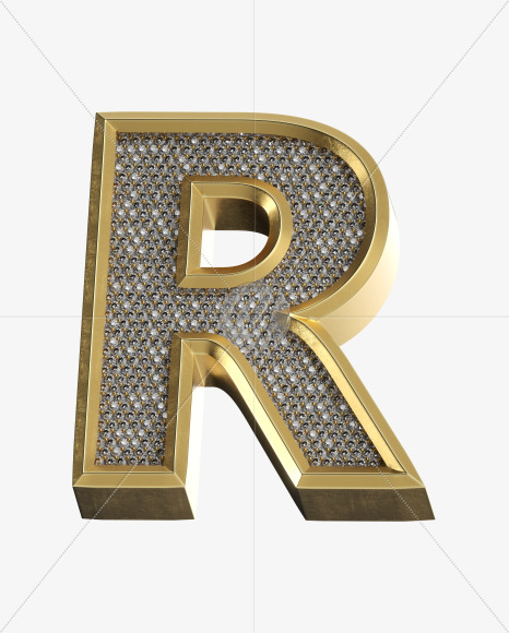 Letter R from Luxury Gold on Yellow Images Creative Fonts - S34586