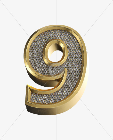 9 from Luxury Gold on Yellow Images Creative Fonts - S34603