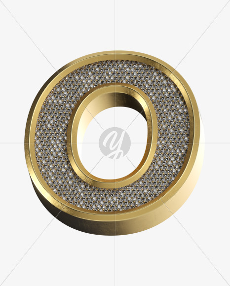 Letter O from Luxury Gold on Yellow Images Creative Fonts - S34583