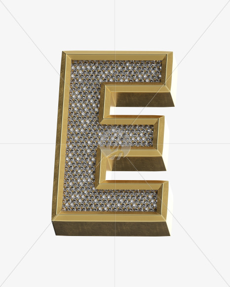 Letter E from Luxury Gold on Yellow Images Creative Fonts - S34573