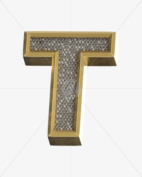 Letter T from Luxury Gold on Yellow Images Creative Fonts - S34588