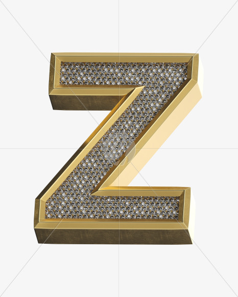 Letter Z from Luxury Gold on Yellow Images Creative Fonts - S34594