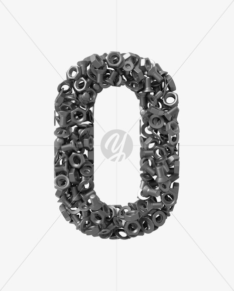 Letter O from Bolts on Yellow Images Creative Fonts - S34630