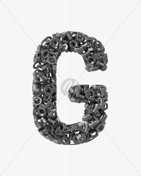 Letter G from Bolts on Yellow Images Creative Fonts - S34622