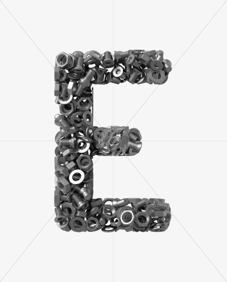 Letter E from Bolts on Yellow Images Creative Fonts - S34620