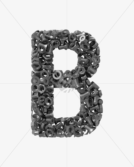 Letter B from Bolts on Yellow Images Creative Fonts - S34617