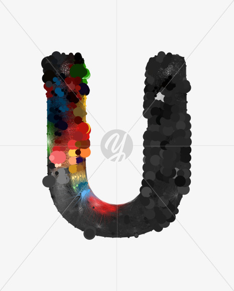 Letter U from Color Transformation Font on Yellow Images Creative Fonts - S34683