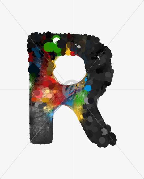 Letter R from Color Transformation Font on Yellow Images Creative Fonts - S34680