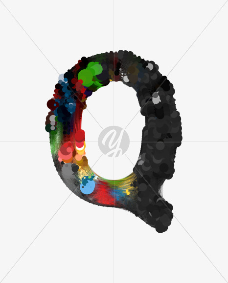 Letter Q from Color Transformation Font on Yellow Images Creative Fonts - S34679