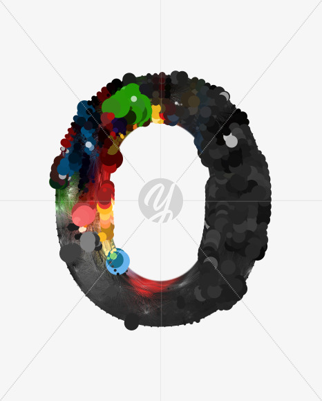 Letter O from Color Transformation Font on Yellow Images Creative Fonts - S34677