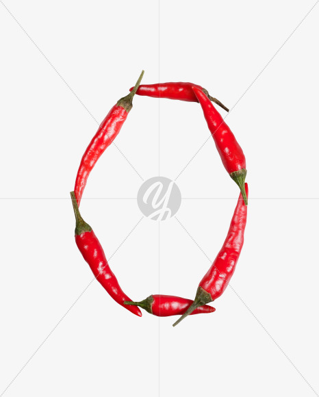 Letter O from Chilli Pepper Font on Yellow Images Creative Fonts - S34722