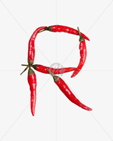 Letter R from Chilli Pepper Font on Yellow Images Creative Fonts - S34725