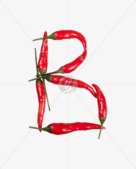 Letter B from Chilli Pepper Font on Yellow Images Creative Fonts - S34709