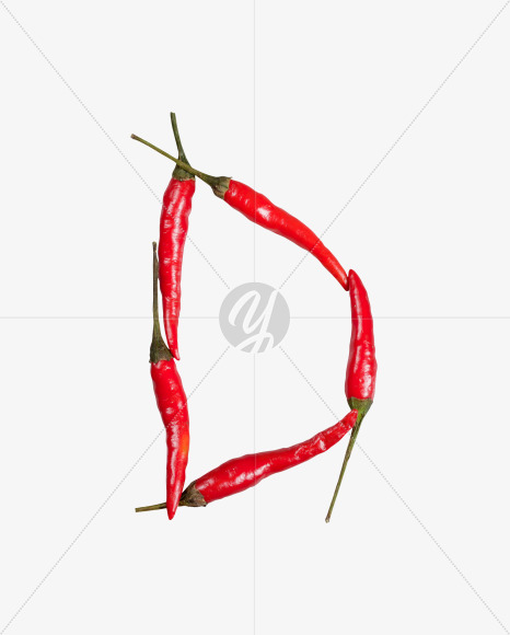 Letter D from Chilli Pepper Font on Yellow Images Creative Fonts - S34711