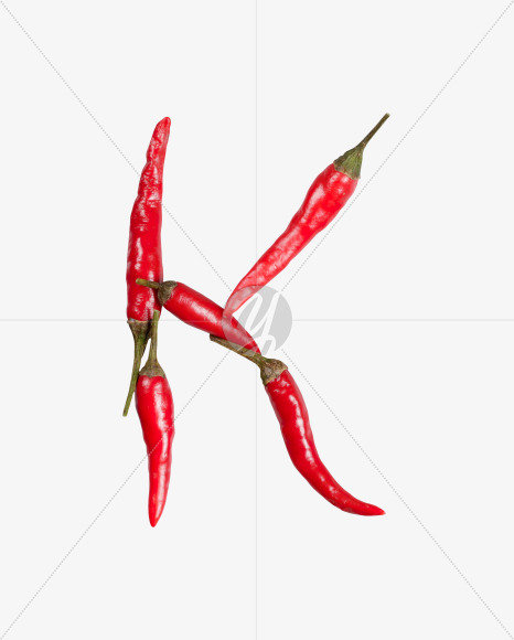 Letter K from Chilli Pepper Font on Yellow Images Creative Fonts - S34718