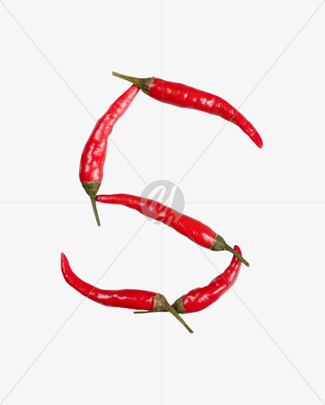 Letter S from Chilli Pepper Font on Yellow Images Creative Fonts - S34726