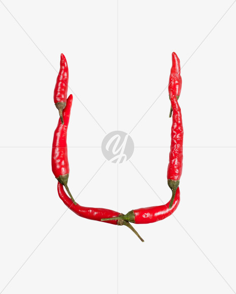 Letter U from Chilli Pepper Font on Yellow Images Creative Fonts - S34728