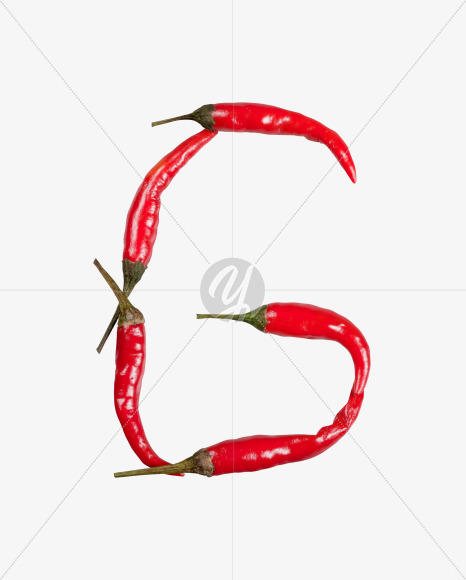 Letter G from Chilli Pepper Font on Yellow Images Creative Fonts - S34714