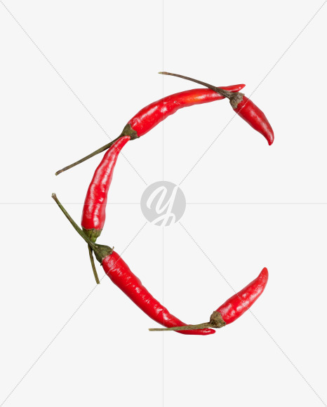 Letter C from Chilli Pepper Font on Yellow Images Creative Fonts - S34710