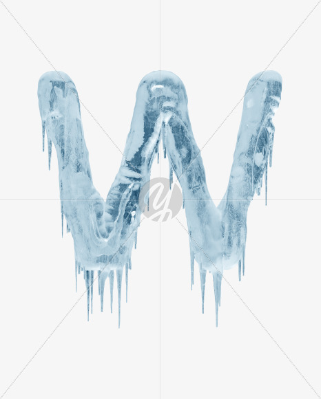 Letter W from Ice Age Font on Yellow Images Creative Fonts - S34821