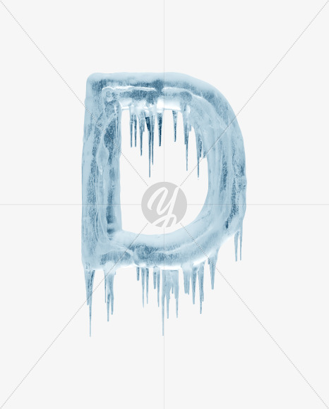 Letter D from Ice Age Font on Yellow Images Creative Fonts - S34802